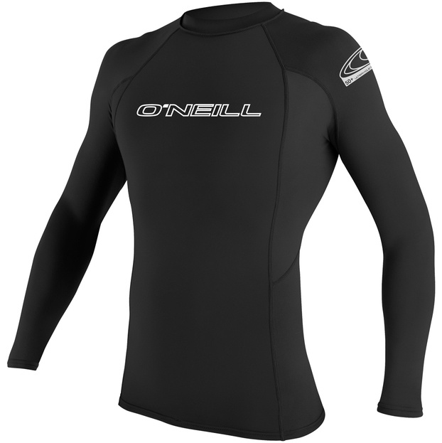 2025 O'Neill Mens Basic Skins Long Sleeve Rash Guard 3342 - Black